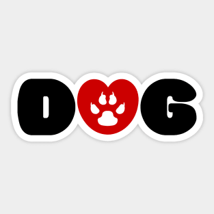 Dog Love Heart Sticker